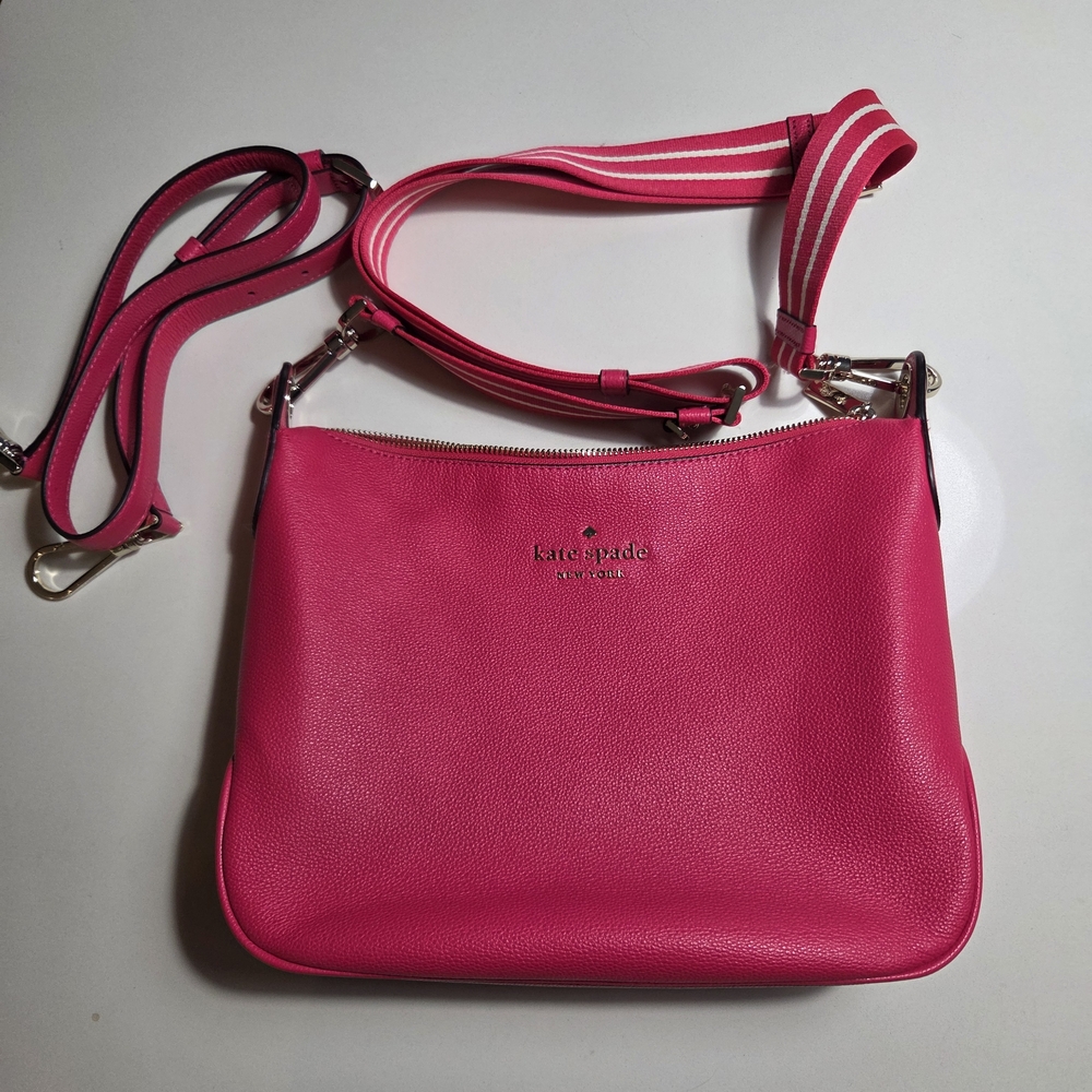 Kate Spade Bright Pink Pebble Leather Crossbody Bag